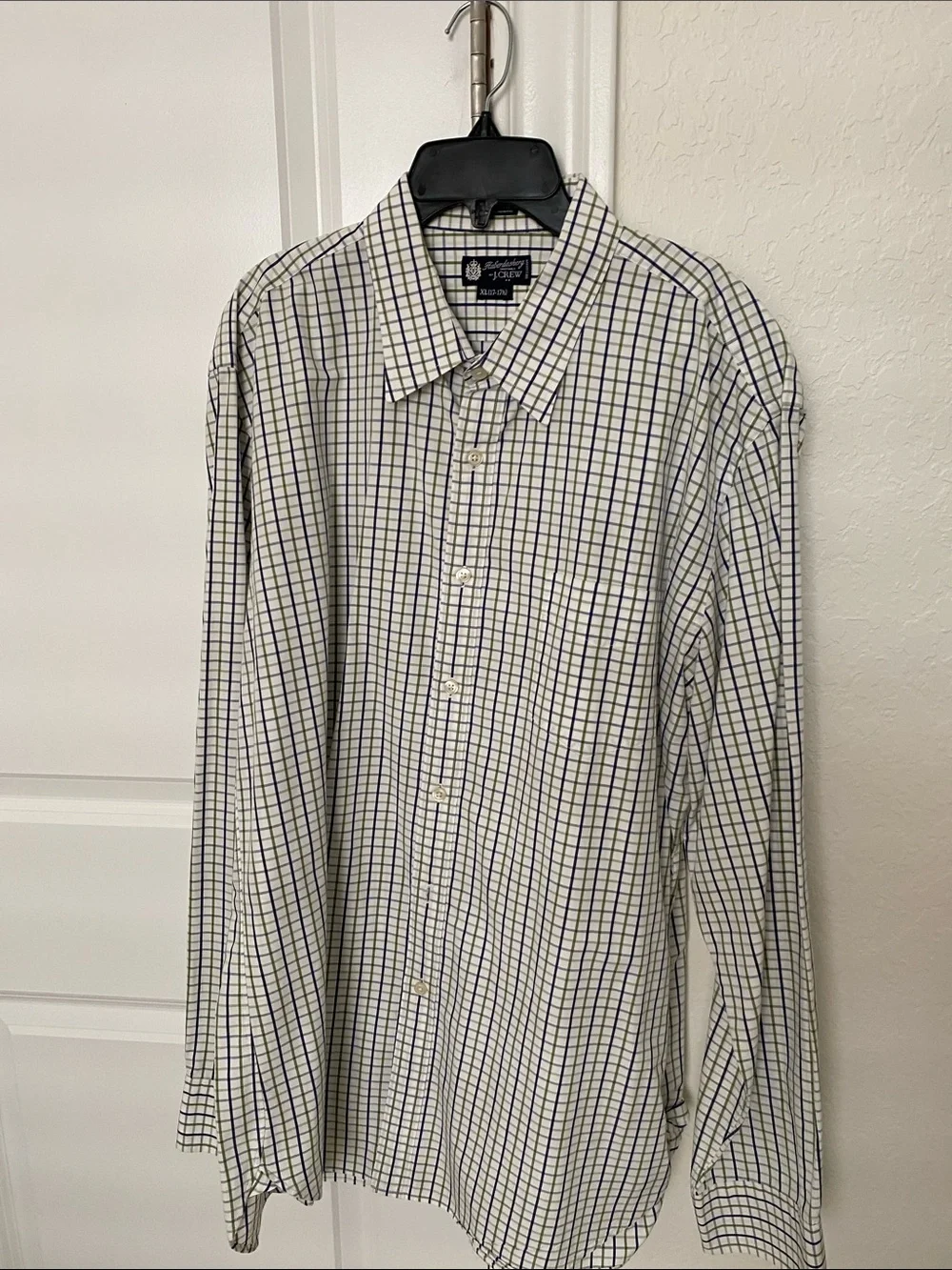 JCrew Men’s White & Blue Check Dress Shirt